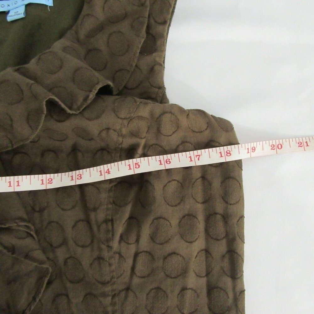 ANTONIO MELANI Green Dot Ruffle Sleeveless Dress - Picture 7 of 9